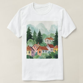 Landelijk landschap t-shirt