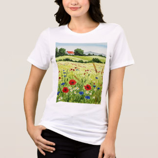 Landelijk landschap Tri-Blend shirt