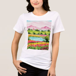 Landelijk landschap Tri-Blend shirt