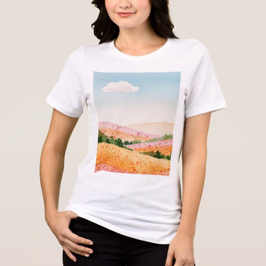 Landelijk landschap Tri-Blend shirt (Voorkant)