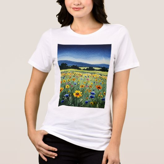 Landelijk landschap Tri-Blend shirt (Voorkant)