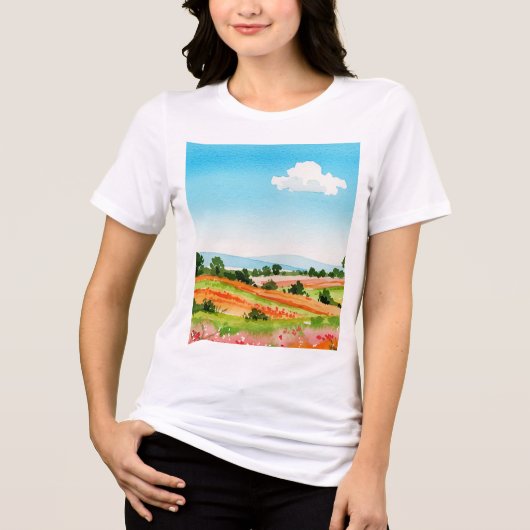 Landelijk landschap Tri-Blend shirt (Voorkant)