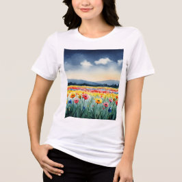 Landelijk landschap Tri-Blend shirt