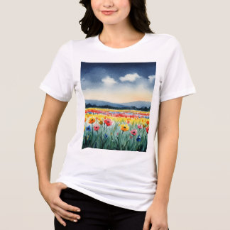 Landelijk landschap Tri-Blend shirt
