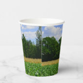 Landelijk landschap van een maïs- & tarweveld & bl papieren bekers (Rechts)