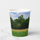 Landelijk landschap van een maïs- & tarweveld & bl papieren bekers (Voorkant)