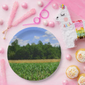 Landelijk landschap van een maïs- & tarweveld & bl papieren bordje (Feest)