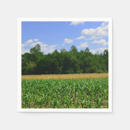 Landelijk landschap van een maïs- & tarweveld & bl servet