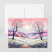 Landelijk landschap van winter naar lente overgang briefkaart (Voorkant / Achterkant)
