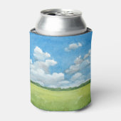 Landelijk Landschap Waterverf Illustratie Blikjeskoeler (Blikje Voorkant)