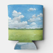 Landelijk Landschap Waterverf Illustratie Blikjeskoeler (Achterkant)