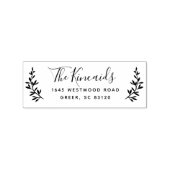Landelijk laurier monogram retouradres rubberstempel (Gestempeld)