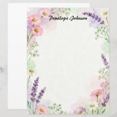 Landelijk lavendel en madeliefjes briefpapier (Voorkant / Achterkant)