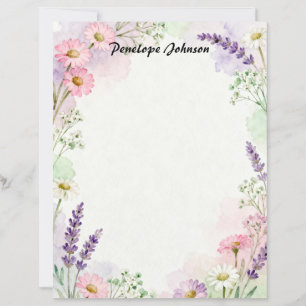 Landelijk lavendel en madeliefjes briefpapier