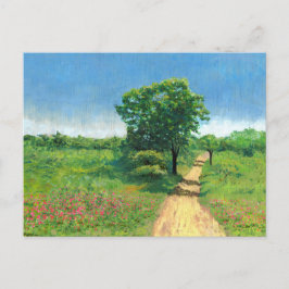 Landelijk lentelandschap briefkaart
