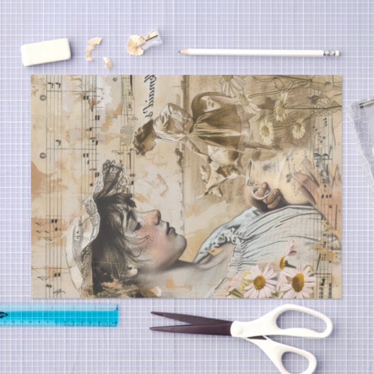 Landelijk leven Boerderij Meisje Decoupage Tissuepapier (Craft)