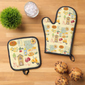 Landelijk leven Italië Ovenwant & Pannenlap Set (Top down)