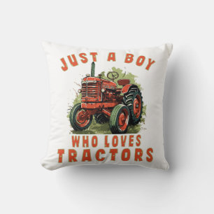 Landelijk leven Jongen die van tractoren houdt Kussen