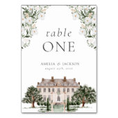 Landelijk Manor Trouwtafel Nummer Kaart (Achterkant)