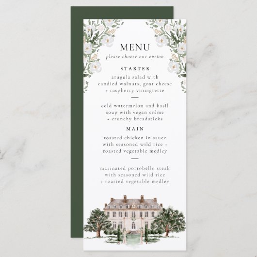 Landelijk Manor Wedding Menu (Voorkant / Achterkant)