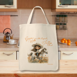 Landelijk Meisje Op Paard Inspirerend Tote Bag