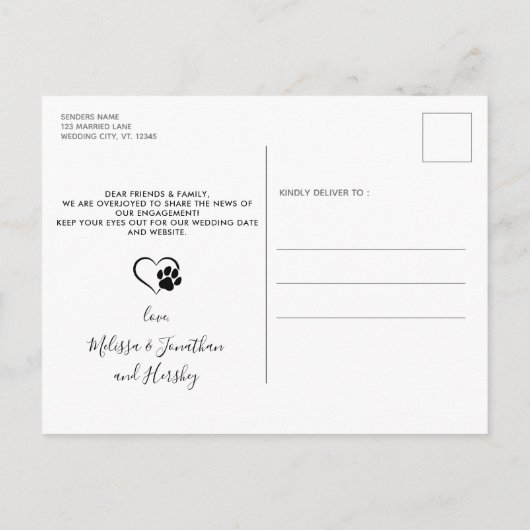 Landelijk meisje vierde eerste huisdier-huwelijksd aankondigingskaart (Achterkant)