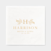 Landelijk monogram eenvoudig elegante naam bruilof folie servetten (Voorkant)