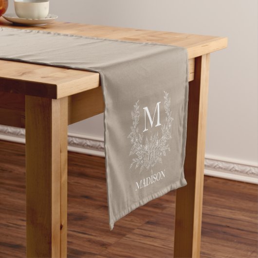 Landelijk monogram Grullo gepersonaliseerde initia Korte Tafelloper (Voorbeeld)