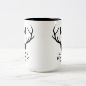 Landelijk Monogram Hert Best Man Bruidsjonker Voor Tweekleurige Koffiemok (Center)