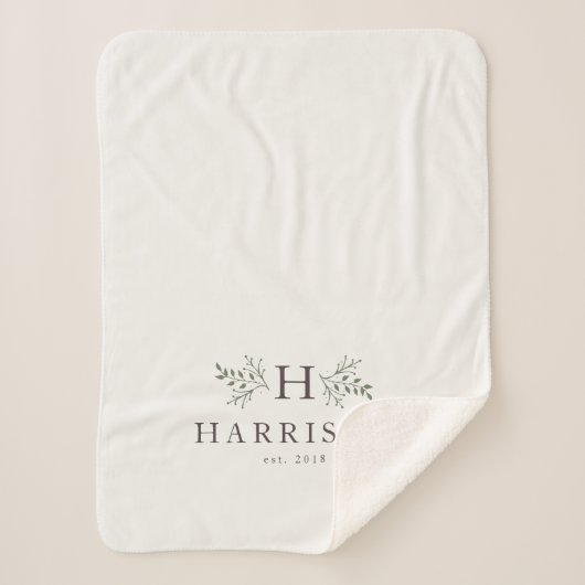 Landelijk monogram sherpa deken (Voorkant)