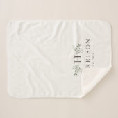 Landelijk monogram sherpa deken (Voorkant (horizontaal))