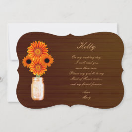 Landelijk Oranje Metselpotje Maid Of Honor Kaart