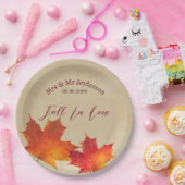 Landelijk Oranje Verliefd Wordende Herfstbladeren  Papieren Bordje (Feest)