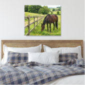 Landelijk Paard in de Weide Canvas Afdruk (Insitu (Slaapkamer))