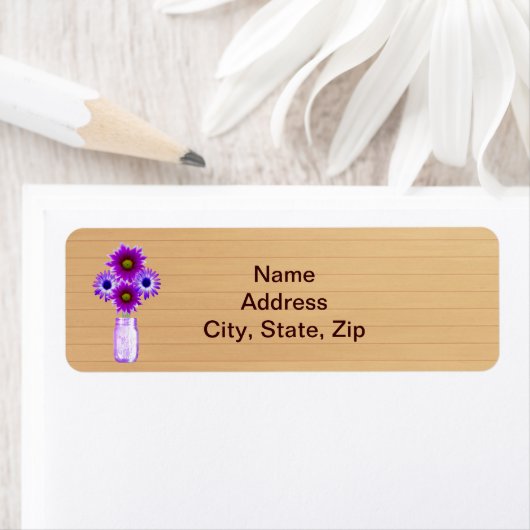 Landelijk Paars Metselwerk Pot Adreslabels Etiket (Insitu)