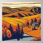 Landelijk panorama in warme pastelkleuren Country Poster (Voorkant)