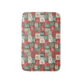 Landelijk patchwork kerstpatroon badmat (Voorkant Verticaal)