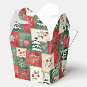 Landelijk patchwork kerstpatroon bedankdoosjes (Geopend)