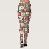 Landelijk patchwork kerstpatroon leggings (Achterkant)