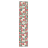 Landelijk patchwork kerstpatroon medium tafelloper (Voorkant)
