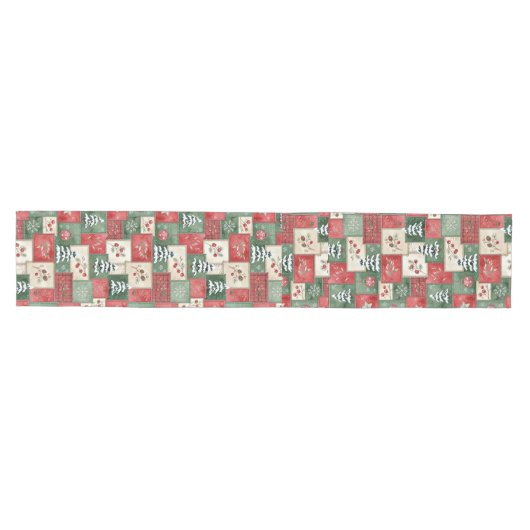 Landelijk patchwork kerstpatroon medium tafelloper (Horizontaal)