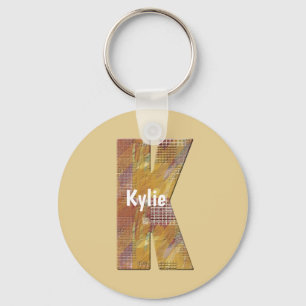 Landelijk patchwork quilt letter K initiaal monogr Sleutelhanger