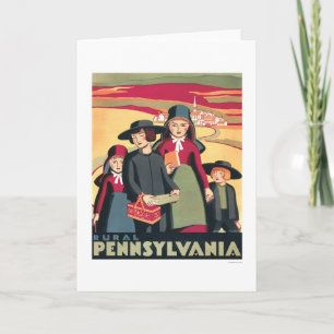 Landelijk Pennsylvania Amish 1939 WPA Kaart