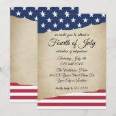 Landelijk perkament en Amerikaanse vlag Vier juli Kaart (Voorkant / Achterkant)