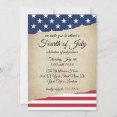 Landelijk perkament en Amerikaanse vlag Vierde Jul Kaart (Voorkant)