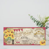 Landelijk picknick Bruiloft Zonnebloemen Rustieke  Save The Date (Staand voorkant)