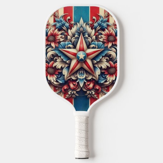 landelijk/retro Amerika/patriottisch Pickleball Paddle (Voorkant)