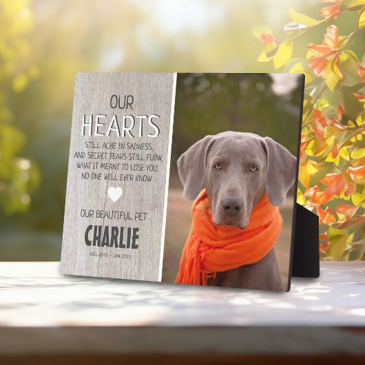 Landelijk robuust hout | Huisdier-fotomemoriaal Fotoplaat