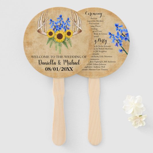 Landelijk Roesti Antlers Weddenschappen Programma Handwaaier (Voorkant en achterkant)