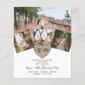 Landelijk roestig foto gesneden hart monogram trou (Voorkant)